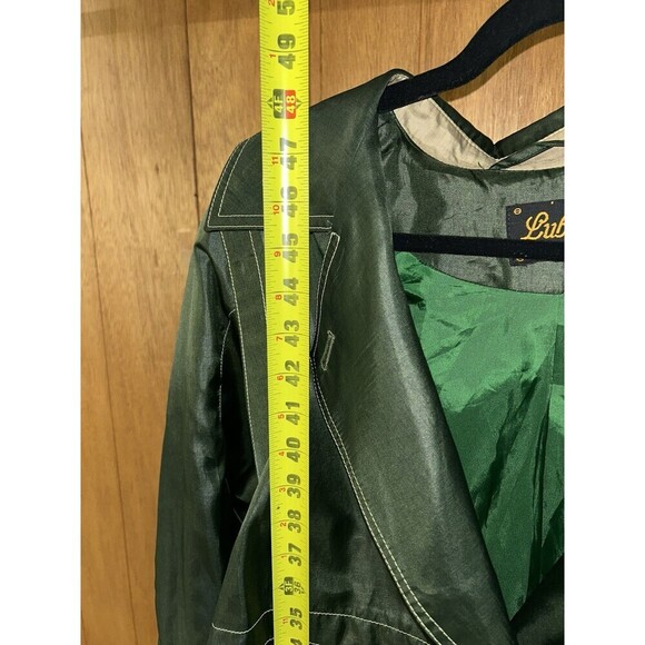 Luba Paris 80s Full‎ Length Green Trench Rain Coat Size 11/12 - Picture 5 of 7